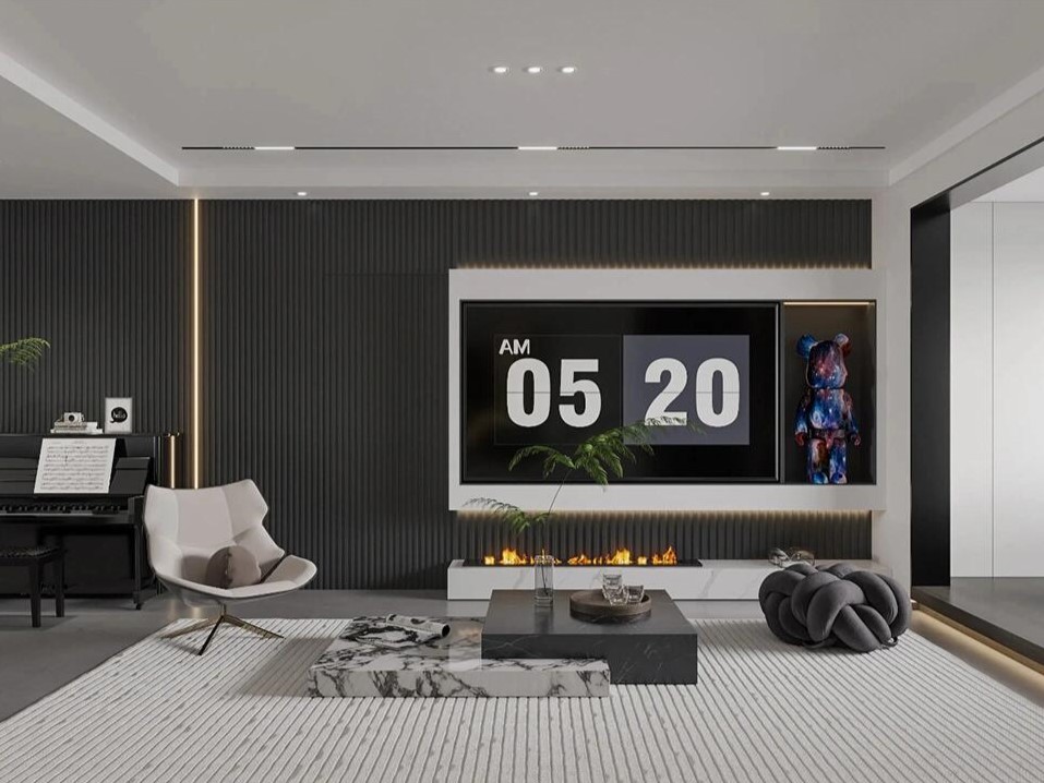 黑白灰裝修打造簡約充滿藝術感空間